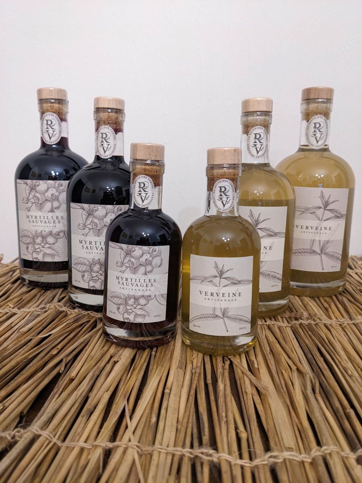 Liqueurs artisanales myrtille / verveine 